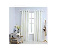 Gordijn verduisterend met ringen 2 st 140x175 cm fluweel crÃme134512