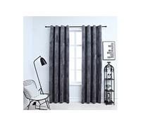 vidaXL Gordijn verduisterend met ringen 2 st 140x245 cm fluweel zwart134498 Gris G
