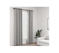 Vidaxl Rideaux Occultants Aspect Lin Avec ?illets 2 Pcs Gris 140x245cm