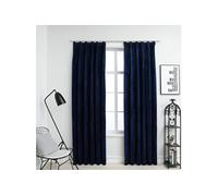 Gordijnen verduisterend 2 st met haken 140x175 cm fluweel blauw134532