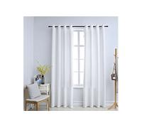 Gordijnen verduisterend met ringen 2 st 140x175 cm gebroken wit134482
