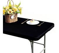 GORGECRAFT 182x75cm Nappe Extensible Rectangulaire Entièrement Couverte Housse de Table de Terrasse pour Tables Pliantes Lavable Facile à Nettoyer Parfaite pour Camping Banquets Extérieur Printemps