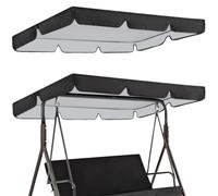 GORGECRAFT 195x125cm Toit de Rechange Balancelle de Jardin Auvent de Balancelle de Cour Noir pour Balancelle Extérieure 3 Places Chaise de Patio Auvent en Tissu Oxford 210D avec Protection UV Hamac