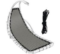 GORGECRAFT 197x64cm Tissu de Rechange pour Balancelle Suspendue,Toile de Balançoire de Jardin, Ensemble de Maille Renforcée de Rechange et Corde Durable pour Hamac de Jardin Terrasse l’été Extérieurs