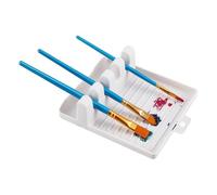 GORGECRAFT 1Pc Support de Repose-Pinceau en Plastique Blanc 4 fentes Peintures Pinceaux Repose-Goutte Pad pour Aquarelle Huile Acrylique Peinture Artisanat Fête Artistes Adultes Accessoires Scolaires