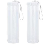 GORGECRAFT 2 Tube de Rangement Extensible pour Artistes Étui à Pinceaux Transparent en Plastique pour Longs Pinceaux Stylos Aquarelle Crayons avec Cordon de Transport Idéal Dessin Maquillage Voyages