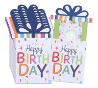 GORGECRAFT 20 Lot de Pochettes pour Cartes Cadeaux et Argent de Fête d'anniversaire Porte Cartes de Vœux Coloré pour Joyeux Anniversaire Enveloppes pour Cadeaux Pièces de Monnaie Chèques 14 x 10cm