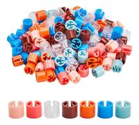 GORGECRAFT 210 marqueur de Cintre Coloré pour Vêtements Étiquettes Vierges Marqueurs de Taille de Cintre en Plastique Kit D'Assortiment Adapté à Une Tige 9.5mm, Étiquettes à Numéro de Bouton Pression