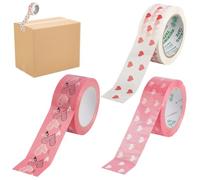 GORGECRAFT 3 rouleau de Ruban Adhésif Décoratif Mignon avec Motif Cœur 100 yards X 45mm Imperméable Idéal pour Emballer des Cadeaux Réparer des Objets D'Art Faire du Scrapbooking Ou pour la Saint Val