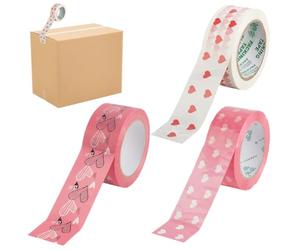 GORGECRAFT 3 rouleau de Ruban Adhésif Décoratif Mignon avec Motif Cœur 100 yards X 45mm Imperméable Idéal pour Emballer des Cadeaux Réparer des Objets D'Art Faire du Scrapbooking Ou pour la Saint Val