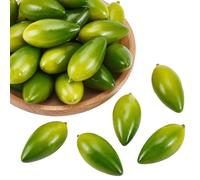 GORGECRAFT 30 Olive Artificielle Réaliste en Mousse Idéale pour Décoration d'une Fête des Récoltes. Modèle Vert Olive Ornement Décoratif Réaliste pour Photographie Maison de Campagne Ou Cuisine.