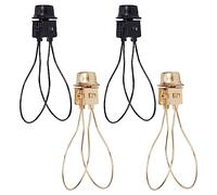 GORGECRAFT 4 pièces Support D'Abat-Jour Ampoule Clip Adaptateur Noir Doré Abat-Jour Harpe Support Adaptateur Kit avec Abat-Jour Embouts de Fixation et Abat-Jour Niveleur Pince à Ressort pour Ampoule
