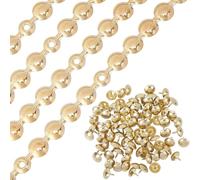 GORGECRAFT 5Pcs*1M Bandes de Punaises de Tapissier 10.5mm Tête Ronde en Fer Métallique Garnitures de Tête de Clou Décoratives Brillantes avec 90 Clous de Tapisserie D'Ameublement Punaises Doré
