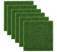 GORGECRAFT 6 Gazon Artificiel de Jardin 15 x 15cm Carré Réaliste pour Intérieur et Extérieur Décoration Miniature pour Jardin Paysage Balcon