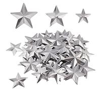 GORGECRAFT 90PCS 3 Tailles Métal Grange Étoile Rustique Trois Dimensions en Vrac Inachevé Magique Texas Ruban Étoiles 1 Pouces 1.5 Pouces 2 Pouces pour Patriotique 4 Juillet Mur Chapelet Artisanat