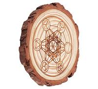 GORGECRAFT Cube Mandala Wall Art de 3.9 Pouce de Metatron Nature en Bois Cristal Grille Conseil Géométrie Sacrée Décoration Murale Méditation Chakra Bois Art Yoga Cadeaux Spirituels Autel Rituel