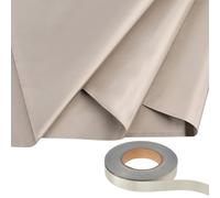 GORGECRAFT Kit de Tissu de Faraday 20mX24.5mm Ruban de Tissu de Faraday 1.4mX2m Tissu de Protection Contre Champs Électromagnétiques Tissu Conducteur Uni de Qualité Militaire Bloquant Signaux EMI