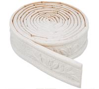 GORGECRAFT Moulures Décoratives Autocollantes 2.3 m X 4cm Bordures de Papier Peint Blanches Flexibles Baguettes de Finition Plinthes en Mousse 3D Adhésives pour Murs avec Miroirs Décoration Intérieure