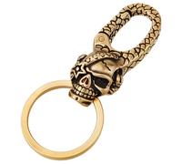 GORGECRAFT Porte Clés Mousqueton en Laiton en Forme de Tête de Mort avec Anneaux Brisés Finition Or Antique. Idéal pour la Création de Porte Clés de Bijoux de Sac Ou de Porte Monnaie de Cordons