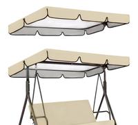 GORGECRAFT Toit de Rechange de 195x125cm pour Balancelle de Jardin Auvent Beige pour Balancelle de Cour 3 Places Chaise de Patio Ou de Véranda Protection UV Imperméable pour Hamac Couleur Café