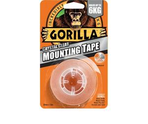 Gorilla Glue 3044100 Résistant Support Bande 25.4mmx1.52m Cristal Transparent