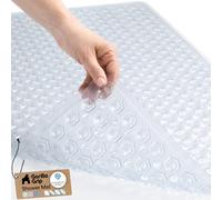 GORILLA GRIP Tapis de Bain rectangulaire (88,9 x 40,6 cm), antidérapant, Lavable en Machine, Transparent