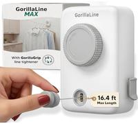 GorillaLine Max - Étendoir à Linge rétractable pour intérieur et extérieur - Corde à Linge Robuste - Étendoir Mural - Séchage à l'air Libre - Serrage Maximal avec GorillaGrip