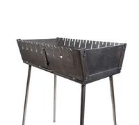 GOROCH Mangal Barbecue au charbon de bois - Barbecue pliable en acier de 2 mm pour 8 brochettes - Barbecue à charbon portable d'extérieur pour camping, jardin, pique-nique et voyage