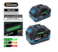 Goshis 4.0AH 4.5AH batterie Lithium-Ion Rechargeable pour Dirll sans fil/clé sans brosse/tournevis pour broches de batterie Makita 18V 2x988VF-1xCharger