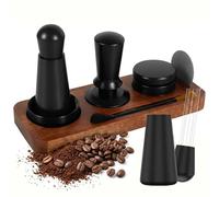 Goshoppers Accessoires pour expresso Tamper à café 53 mm avec station tamper, bague de dosage, agitateur à expresso, aiguilles, brosse de nettoyage, porte-filtre, accessoires pour machine à expresso