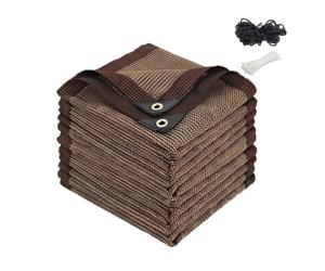 Goshoppers Filet d'ombrage avec œillets 120 GSM, résistance UV à 85% (2x5m) | Filet coupe-vent d'hiver avec serre-câbles et corde - Tissu en HDPE, protection visuelle et solaire pour terrasse, serre