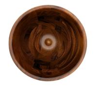 Goshyda Bol à Mélanger en Bois avec Base en Acier Inoxydable Antidérapant, Bol à Salade en Bois de 800 G pour Mixeur, de Service Anti-basculement pour Fruits, Soupe et Pâte, Ustensile de Cuisine