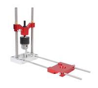 Goshyda Guide de Perçage Portable, Fixation de Perceuse Réglable, Alliage d'aluminium Monobloc, Localisateur Précis pour le Travail du Bois, Tige Hexagonale, élimination des Copeaux, échelle Claire