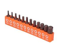 Goshyda Jeu d'Embouts Hexagonaux Impériaux, Tige 1/4 en Acier allié S2, Embouts à Impact Magnétique de 12 Pièces avec Support de Rangement, 25 Mm pour le Travail des Métaux de Précision du Bois