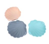 Goshyda Lot de 3 Grands Moules à Gâteau en Silicone en Forme de Coquillage, Plaque de Cuisson Antiadhésive à Dégagement Facile pour Cheesecake et Desserts de Fête, 8,98 X 3,35 Pouces