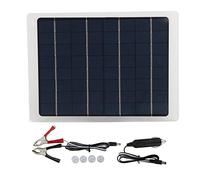 Goshyda Panneau Solaire Portable 10 W 12 V, Kit de Chargeur de Batterie Solaire avec 2 Sorties USB, Clip de Batterie, Prise Allume-Cigare, pour de Batterie 12 V, Accessoires de