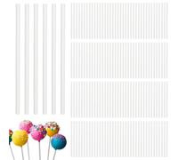 Gosknor 100pcs Bâtonnets de Sucette Blancs, 7,6cm Sans Échardes Épais Bâtonnets à Cake Pop pour Bonbons Maison Chocolat Décorations Cupcakes Sucettes Parfaits pour Pâtisserie & Décoration Fête