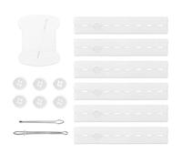 Gosknor 6pcs Tendeur de Taille pour Pantalon, Rallonge de Taille Élastique pour Pantalon Tendeur de Taille en Jean pour Femmes Hommes Enfants avec Boutons Fil d'Aiguille Outil d'Enfilage (Blanc)