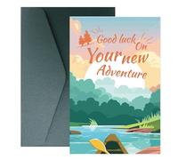 Gosknor Carte d'Adieu pour Collègue Qui Part, 24x18cm Good Luck On New Adventure Carte avec Enveloppe Carte d'Adieu Douce Carte d'Adieu pour Collègue Cadeau de Retraite