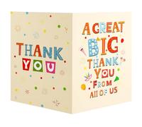 Gosknor Grande Carte de Remerciement, 40x27cm Carte Vœux Géante d'Adieu avec Enveloppe Cadeau de Départ à la Retraite pour Collègue Collègue Enseignant (Jaune Clair)