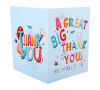 Gosknor Grande Carte Thank You, 40x27cm Géante A Great Big Thank You Carte de Vœux avec Enveloppe pour Collègue Ami Professeur Médecin Gratitude Départ Retraite Cadeau d’Adieu (Bleu)