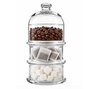 GOSOYO Bocal Alimentaire en Verre Empilable 3 Niveaux avec Couvercle, Boîte de Conservation Modulaire Transparente pour Fruits, Snacks, Noix, Bonbons, Café, Thé, Réfrigérateur