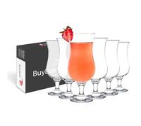 GOSOYO Lot de 6 Grands Verres Cocktail, 380ml/12.8oz. Verres Pina Colada, Pinte, Milkshake, Mojito, Margarita, Sangria, Aperol Spritz, Grand Verre Ouragan, Verre à Coupe Glacée