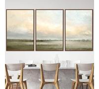 GOSRD Tableau sur toile minimaliste pastel, paysage désertique au coucher du soleil, illustrations abstraites de la nature, style moderne vintage (40 x 55 cm - 3 pièces)