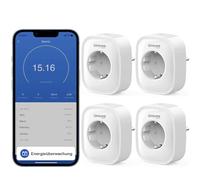 Gosund Lot de 4 prises Wi-Fi intelligentes 16 A, fonctionne avec Alexa Google Home, mesure de la consommation d'énergie, minuterie de commande vocale, uniquement sur 2,4 GHz, WiFi 230 V, 50/60 Hz,