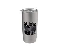 Gothic Cats Emo Grunge Punk Graphic Goth Mid-Century Modern Gobelet isotherme en acier inoxydable double paroi