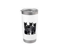 Gothic Cats Emo Grunge Punk Graphic Goth Mid-Century Modern Gobelet isotherme en acier inoxydable double paroi