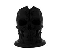 Gothic Makeup Organizer, Spooky Skull Container, 3.9x3.62in Desk Organizer Box, Multi Purpose Holder, Decorative Dark Storage for Bathroom, Vanity, Bedroom, Kitchen, School, Shelf, Bookshelf