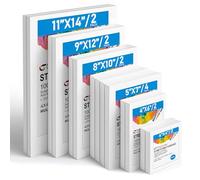 Gotideal Lot de 14 toiles tendues pour peinture acrylique, huile, fournitures artistiques pour artistes, adultes 4 x 4, 4 x 6, 5 x 7, 8 x 10, 9 x 12, 11 x 14