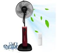 Gotoll Ventilateur sur Pied avec Télécommande, Ventilateur Brumisateur 2 en 1 Rafraichisseur d'air avec Roues Humidificateur